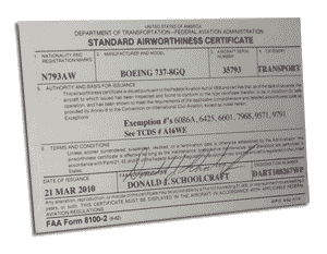  Aircraft Registry on Standard Airworthiness Certification